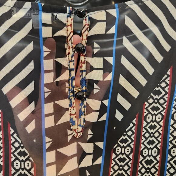 CHARLOTTE RUSSE Multi Geometric Split Sleeve Mini Dress Womens Extra Small XS - Picture 11 of 12